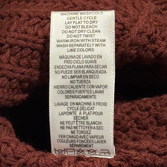 Simply Noelle Poncho Cable Knit Oversized Chunky Cozy Minimalist Full Zip S/M - Picture 5 of 6